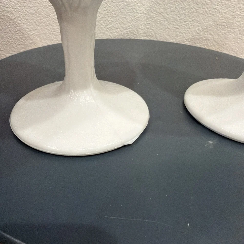 Vintage White Milk Glass Oak Leaf Pedestal Bowl or Candy Dish Set